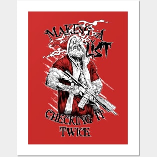 Naughty List Red Posters and Art